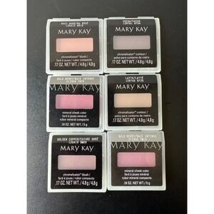 Lot Of 6 Mary Kay Mineral Cheek Color Rosy Nude Cocoa Bold Berry Latte G Copper